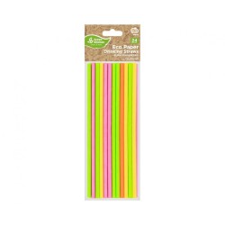 Colour Neon paper straw 24 pcs