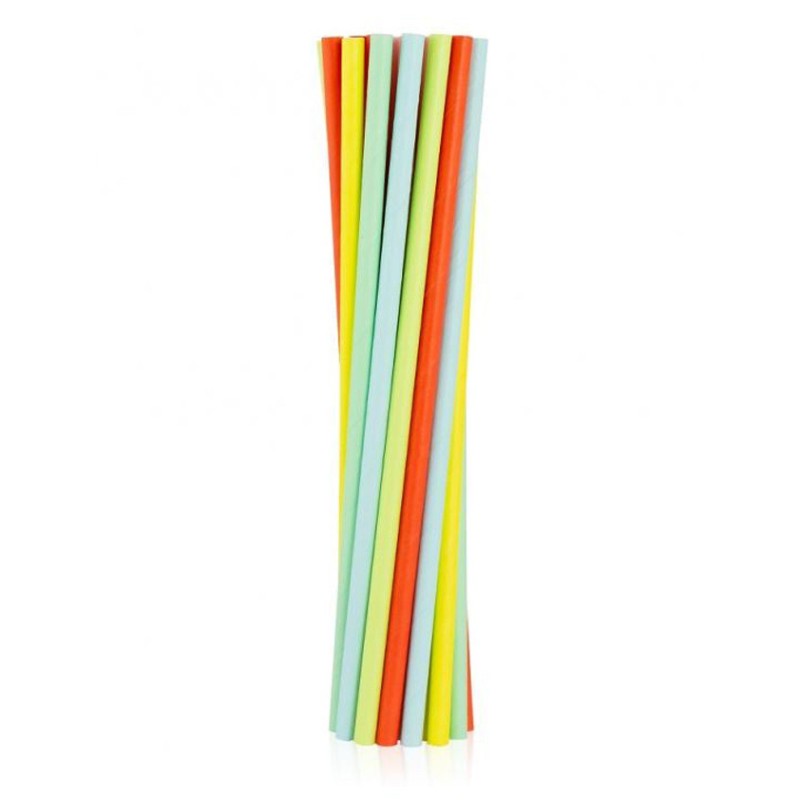 Colour Pastel paper straw 12 pcs