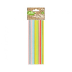 Colour Pastel paper straw 12 pcs