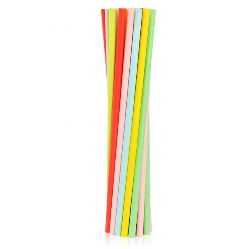 Pailles en papier de couleur pastel, lot de 24