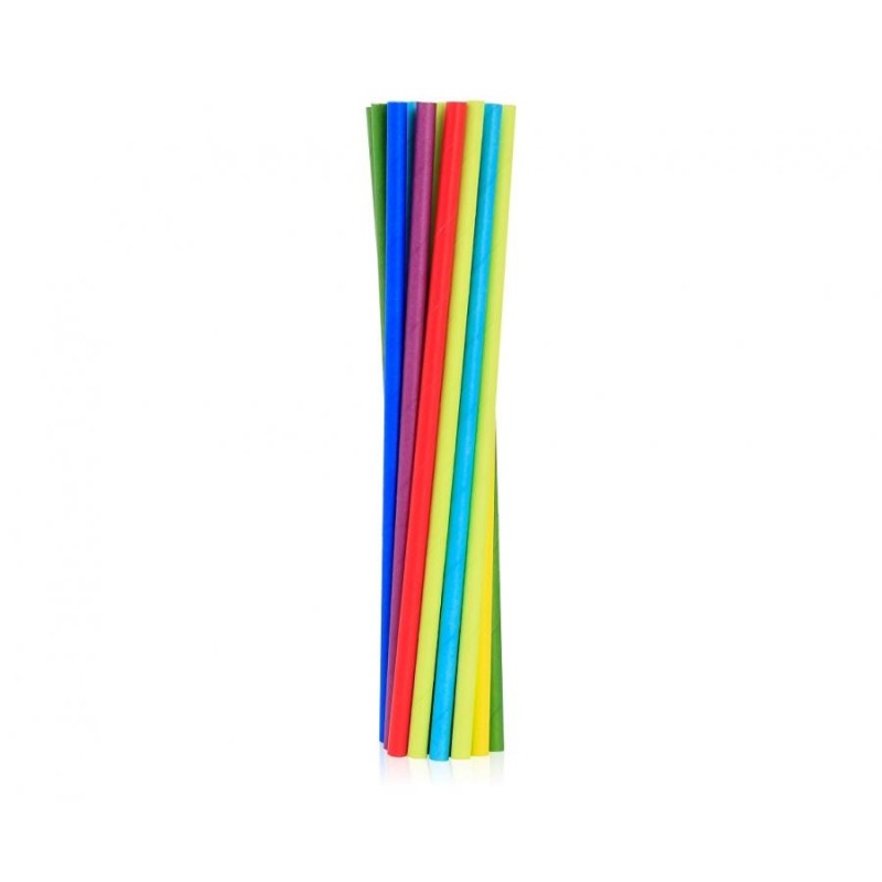 Colour Rainbow paper straw set of 24