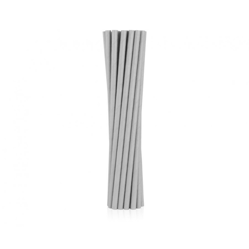 Colour Grey Gray paper straw set of 12