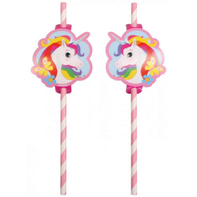 Unicorn Rainbow paper straw, set of 8