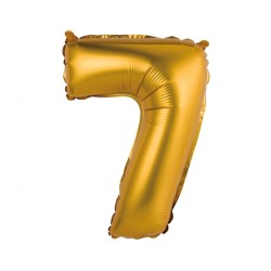 Number Gold Matt Gold 7 Mini Number Foil Balloon 35 cm