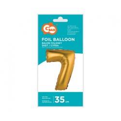 Ballon en aluminium numéro 7 mini doré mat 35 cm