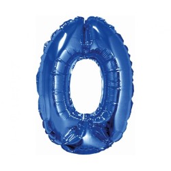 Number Blue 0 mini number foil balloon 35 cm