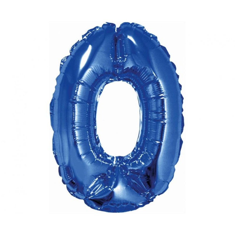 Number Blue 0 mini number foil balloon 35 cm