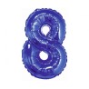 Number Blue, Blue number 8 mini foil balloon 35 cm