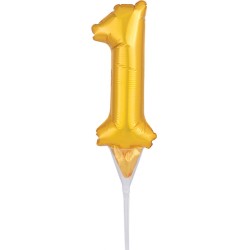 Number Gold number 1 foil balloon for cake 15 cm