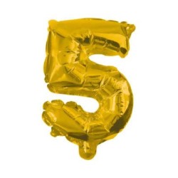 Number Gold, Gold mini number 5 foil balloon 31 cm