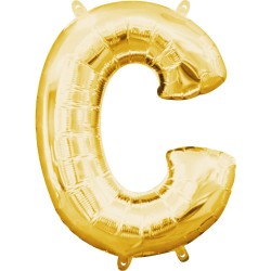 Number Gold, Gold mini C letter foil balloon 33 cm