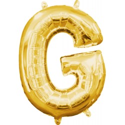 Number Gold, Golden mini G letter foil balloon 33 cm