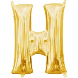 Number Gold, Gold mini H letter foil balloon 33 cm