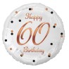 Happy Birthday 60 B&C White fólia lufi 36 cm