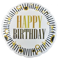 Happy Birthday Stripes Happy Birthday foil balloon 36 cm