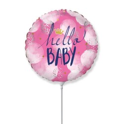 Ballon en aluminium rose Baby Hello 36 cm (WP)