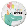 Ballon aluminium Crocodile Joyeux anniversaire 36 cm