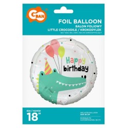 Ballon aluminium Crocodile Joyeux anniversaire 36 cm