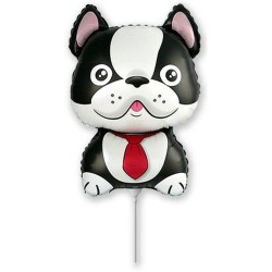 Dog Bulldog Black foil balloon 36 cm (WP)