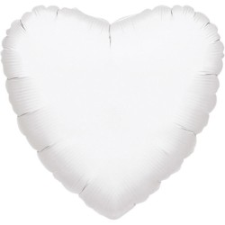 Heart Metallic White White foil balloon 43 cm