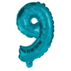 Number Mini Number 9 Blue Foil Balloon 32 cm