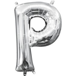 Ballon aluminium lettre mini P, argent 33 cm