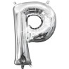 Number Mini P Letter Foil Balloon, Silver 33 cm