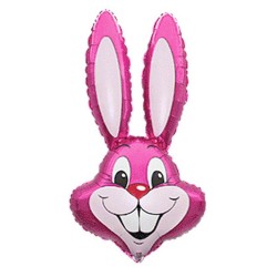 Ballon en aluminium Bunny Pink Rabbit, tête rose 36 cm (WP)