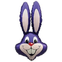 Rabbit Purple Rabbit, Purple head foil balloon 36 cm (WP)