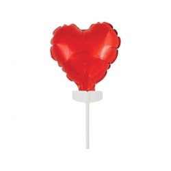 Coeur Coeur Rouge, Ballon en Aluminium Rouge pour Gâteau 8 cm