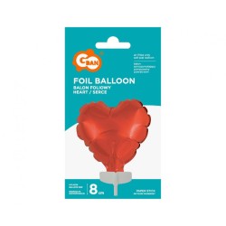 Coeur Coeur Rouge, Ballon en Aluminium Rouge pour Gâteau 8 cm