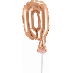 Number Rose Gold Number 0 foil balloon for cake 13 cm