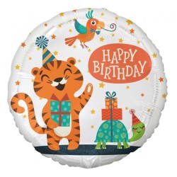 Ballon aluminium Joyeux anniversaire Tigre Tigre 36 cm