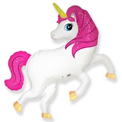 Ballon en aluminium rose licorne 36 cm (WP)