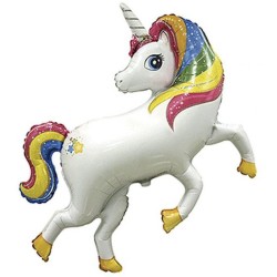 Ballon aluminium licorne arc-en-ciel 36 cm (WP)