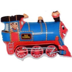 Train Blue foil balloon 36 cm (WP)