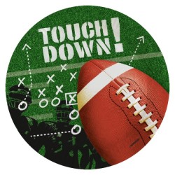 Assiettes en carton Sport Touchdown Football américain 8 pièces 23 cm