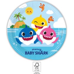 Baby Shark Fun in the Sun paper plate 23 cm FSC, 8 pcs