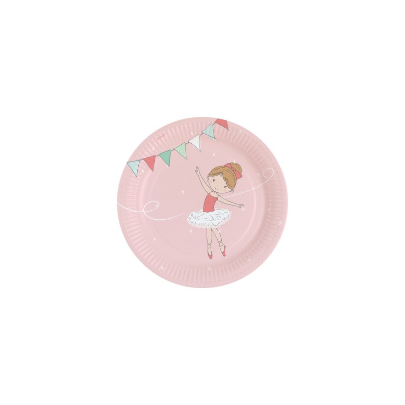 Ballet Little Dancer Ballerina paper plate set of 8, 23 cm