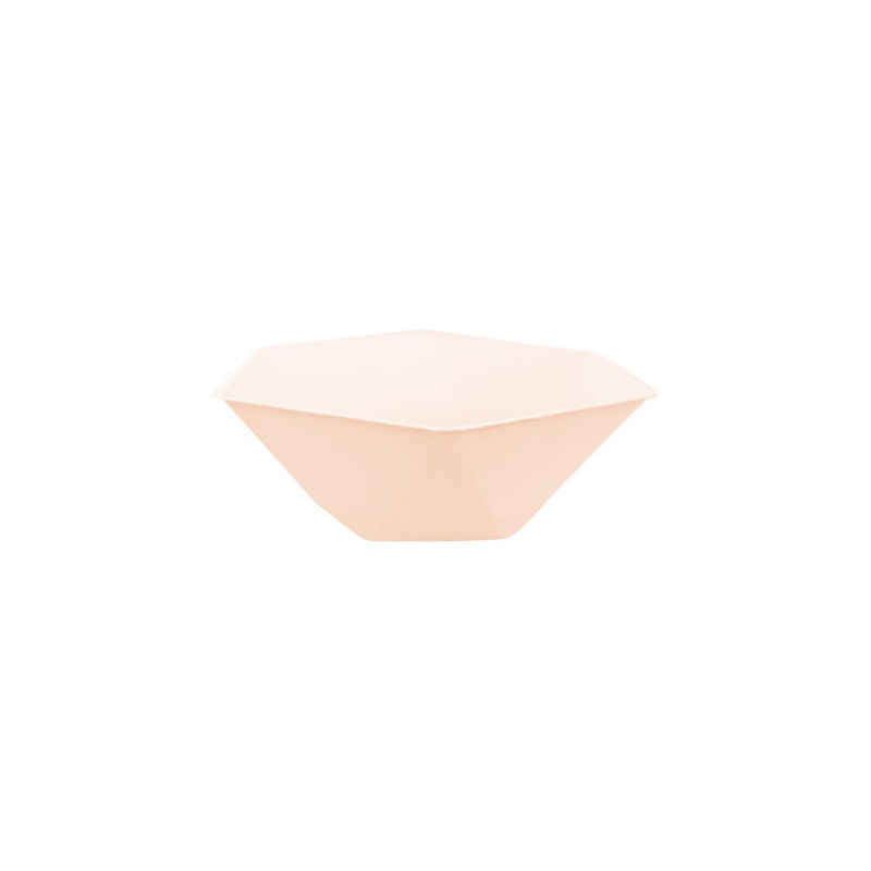 Colour Vert Decor Peach Hexagonal Deep Plate Set of 6, 15.8 cm