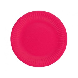 Colour Solid Magenta Crimson Paper Plate 6 pcs 18 cm