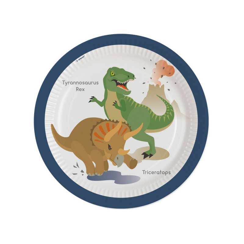 Dinosaur Happy paper plate 8 pcs 23 cm