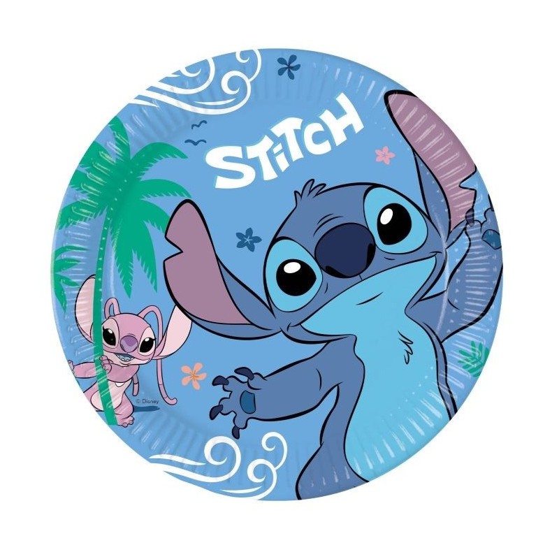 Assiettes en carton Disney Lilo et Stitch Angel 8 pièces 23 cm FSC