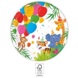 Lot de 8 assiettes en carton Ballons Urwald 20 cm FSC