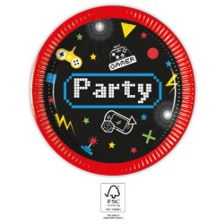 Gamer Gaming Party paper plate 8 pcs 20 cm FSC