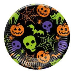 Halloween Happy paper plate 8 pcs 23 cm FSC