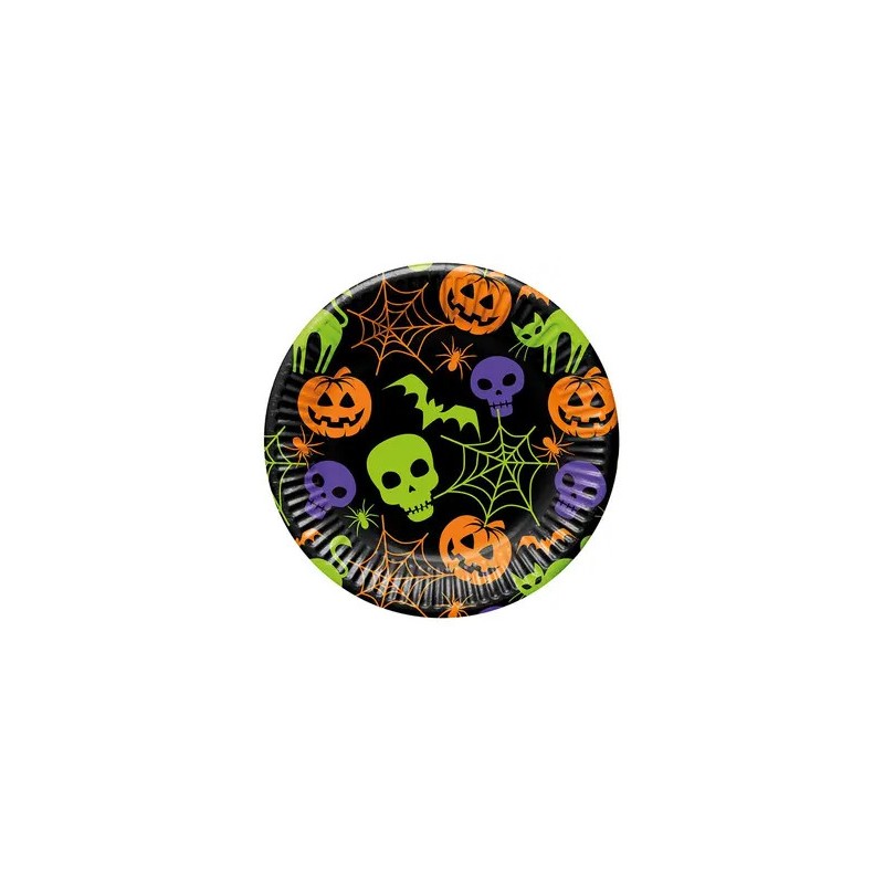 Halloween Happy paper plate 8 pcs 23 cm FSC