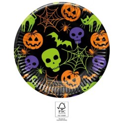 Halloween Happy paper plate 8 pcs 23 cm FSC