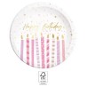 Happy Birthday Candles Happy Birthday paper plate 8 pcs 23 cm FSC