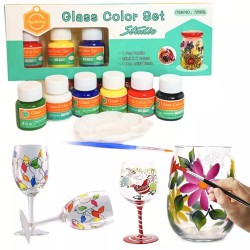 Glass paints ceramic porcelain 6 colors x 25ml